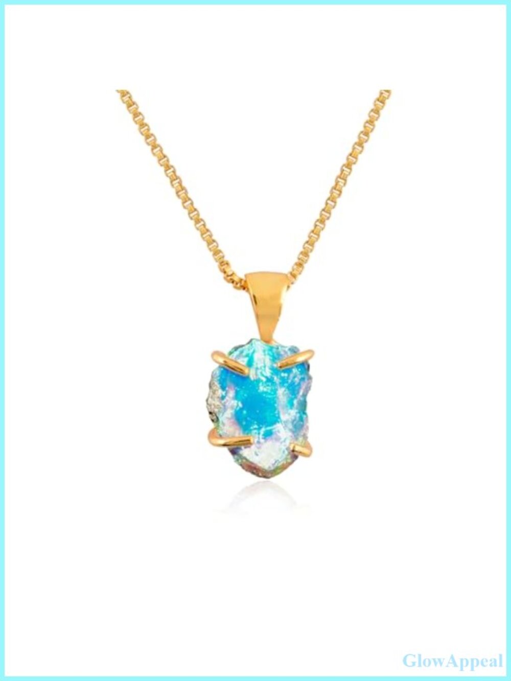 Raw Ethiopian Opal Pendant Necklace 18k Gold Plated Adjustable Chain Gift